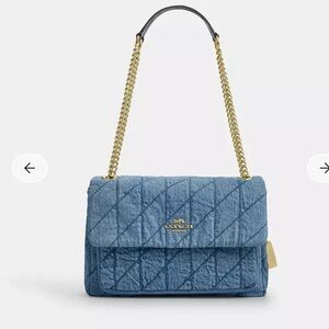 Coach Denim Blue Quilted Shoulder Bag